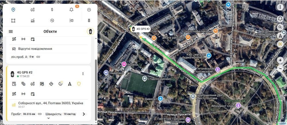 GPS трекер для авто онлайн на карті в додатку Ibag